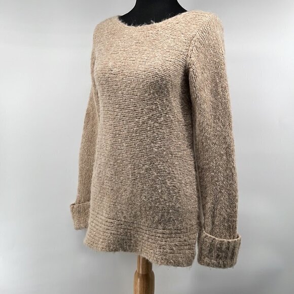 𝅺CLUB Monaco neutral wool alpaca blend sweater minimalist warm soft sz xs - Picture 6 of 8